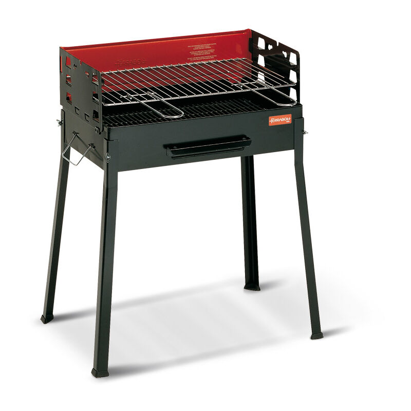 BARBECUE XXL A CARBONE CARBONELLA GRILL DA GIARDINO REGOLABILE CON RIPIANO