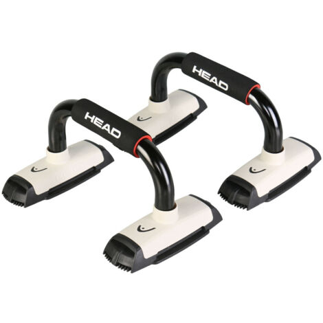 HEAD Maniglie per Piegamenti Ergonomiche Base Antiscivolo Nero e Bianco Set di 2 (1/4)