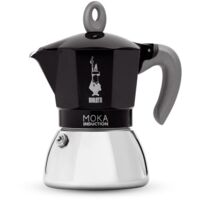 Bialetti Moka Induction 4 Tazze Caffettiera Alluminio Nero per Piastre a Induzione