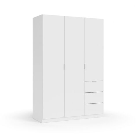 ARMOIRE 3 PORTES ET TIROIRS ANDROMEDA - Blanc