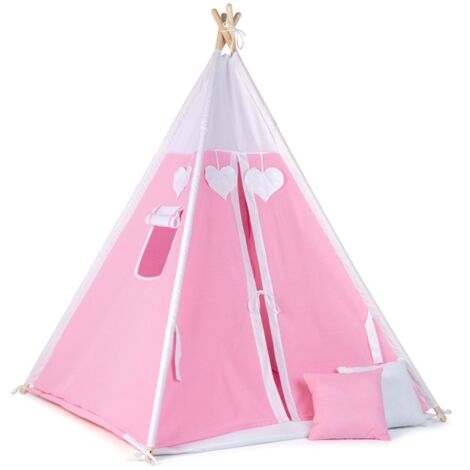 TENTE INDIENNE POUR ENFANTS CHEROKEE - Rose-Blanc (1/2)