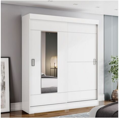 Befara – Armoire avec tiroirs 163x48,5x200 cm – Mélamine haute résistance – Portes coulissantes – 2 grands tiroirs et 6 étagères (1/5)