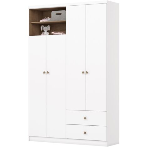 Armoire Enfant 4 Portes Gamil - Blanc