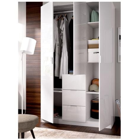 ARMOIRE 3 PORTES 3 GRANDS TIROIRS ELEVEN