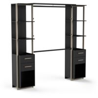 DRESSING AVEC TIROIRS STYLE INDUSTRIEL EBAN - Noir