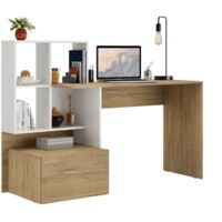 BUREAU POUR ORDINATEUR BLANC-NATUREL VERSA