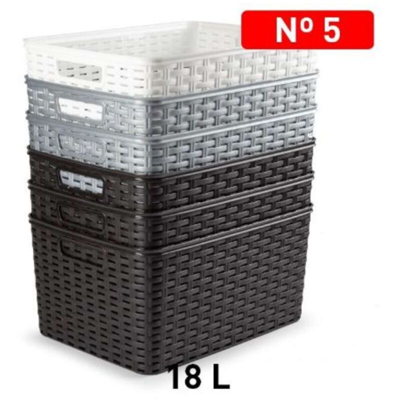 PlasticForte® - Cesta Rattan 5L 28X17 Cm Surt Vrm