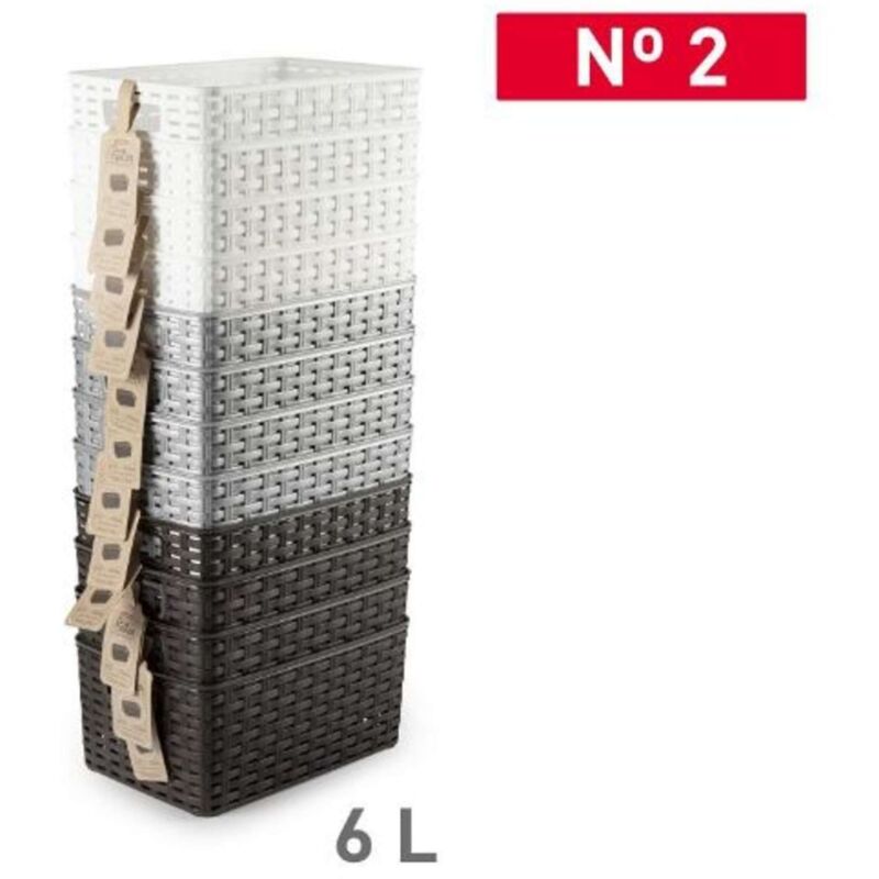 DEA HOME Z438M008 Cesta Portapanni Rattan, 45 L, 60x40x26, Bianco