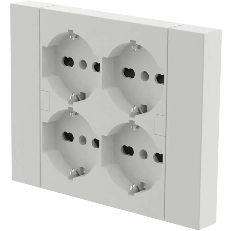 Gunsan Visage - Cornice Per 4 Prese Elettriche, Colore Argento Scuro - Telaio A Parete Per Prese E Interruttori