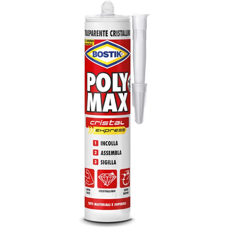 BOSTIK POLYMAX HIGH TACK CARTUCCIA CRISTAL GR.300 PZ 1,0