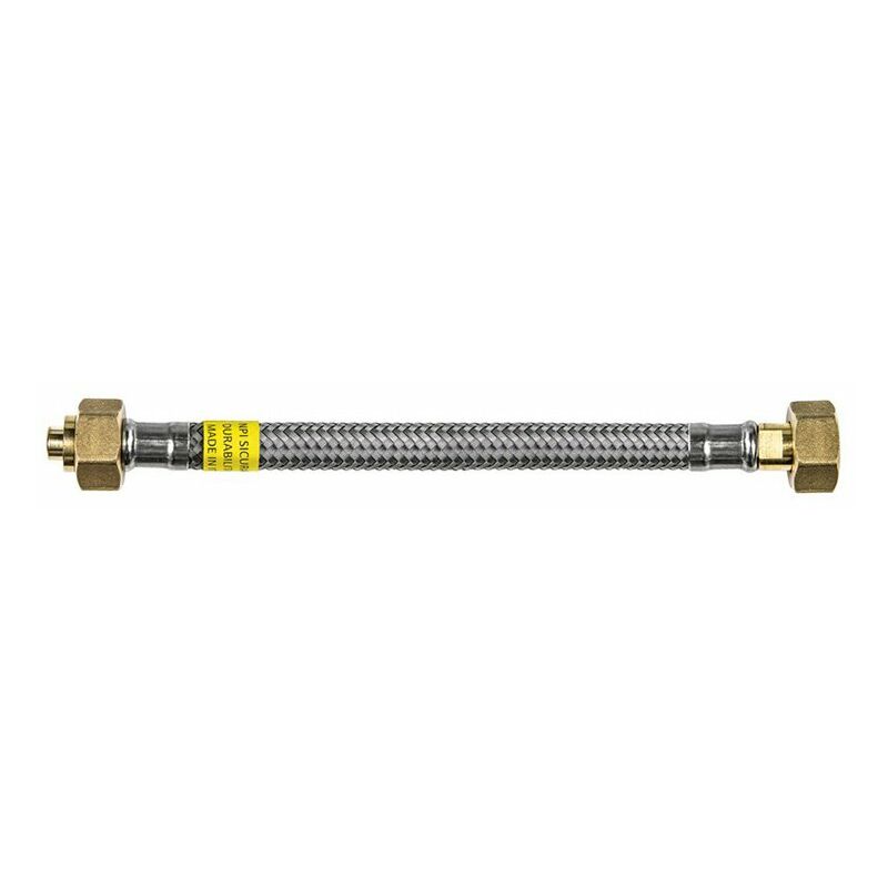 Tubo flessibile gas Gpl e Metano 1,5 mt 1/2'' FF Laccio in acciaio cucina
