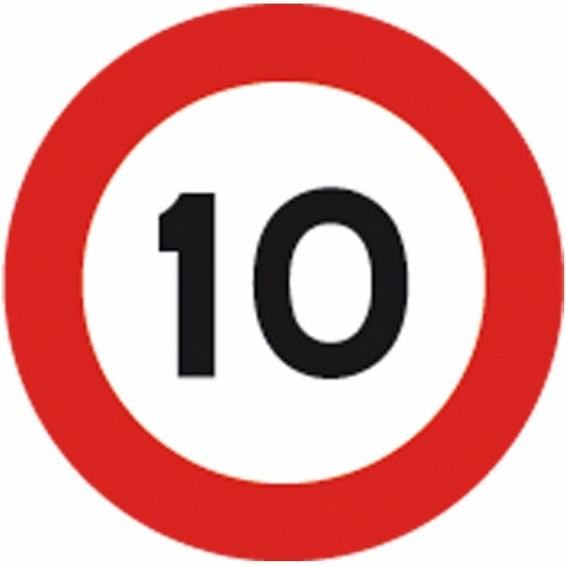 Cartello Limite Velocità 10 Km/h In Alluminio Con Palo - 23x23 Cm, Per Esterno, Resistente Alle Intemperie - Foto 9