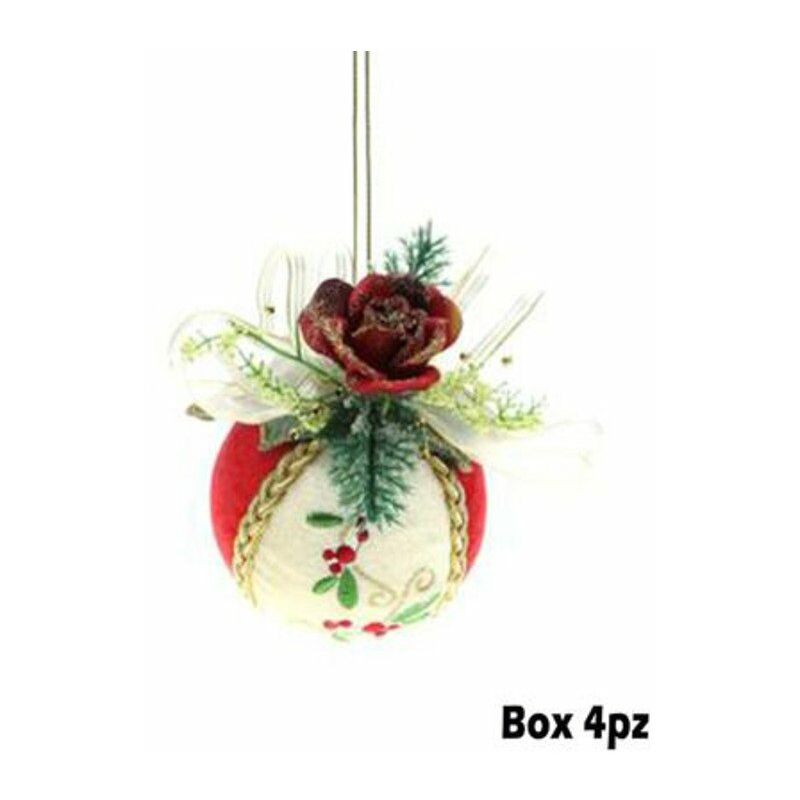 Palline Di Natale In Velluto 12 Pezzi | Ornamenti Infrangibili 8cm Per Albero | Set 4 Colori (Rosso, Bianco, Verde, Marrone) | Decorazioni Festive Per Casa E Festa