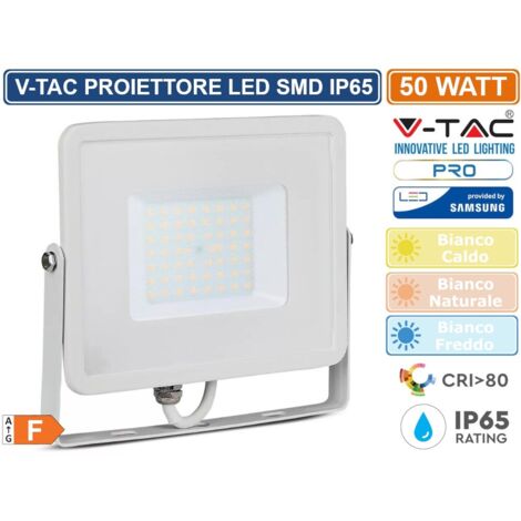 Lampada Led Faro 50W Proiettore Smd Samsung Chip Corpo Bianco 6500K (21411)