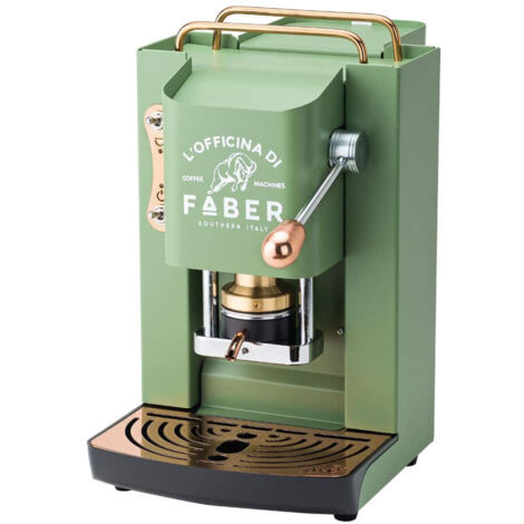 Faber Pro Deluxe - Macchina per Caffè con pressacialda in ottone - Telaio in acciaio Verde acido opaco