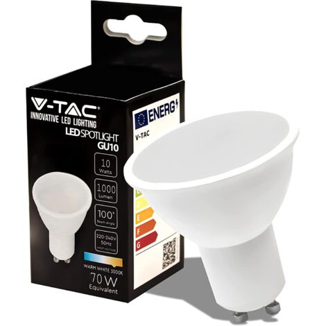 LAMPADINA LED GU10 10W FARETTO SPOTLIGHT SMD CHIP SAMSUNG V-TAC VT-271 Bianco Freddo