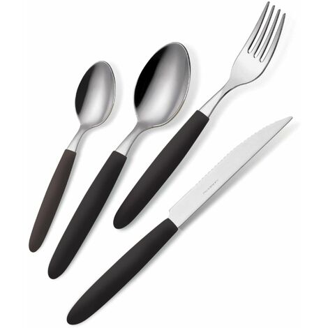 POSATE LIGHT BARATTOLO PZ.24 NERO 1 18/0
