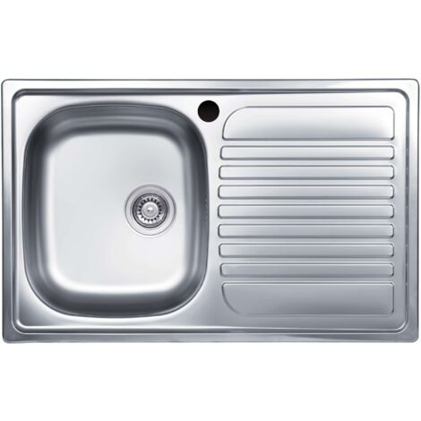 1PZ LAVELLO INOX 1 VASCA SX + GOCCIOLATOIO DX 80 CM