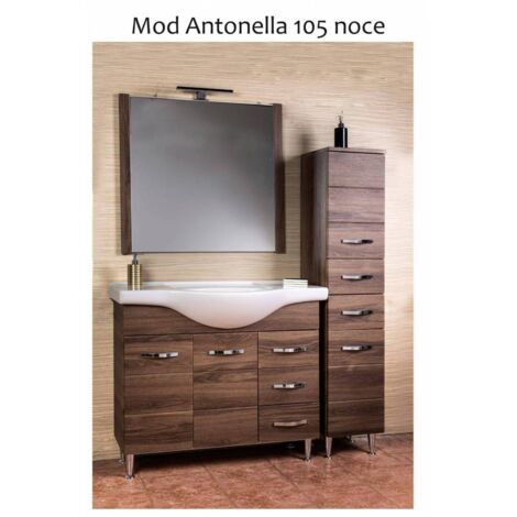 Mobile Bagno Antonella 2 Ante + 3 Cassetti 105 Noce