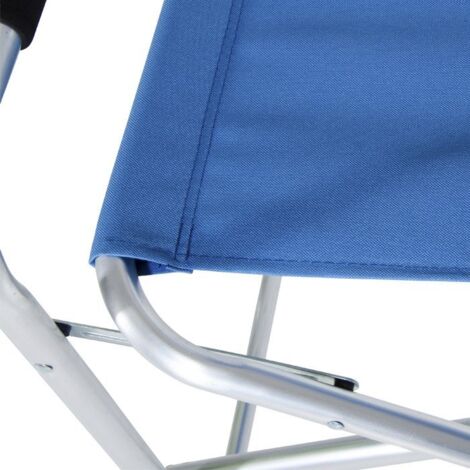 Sedia Regista In Alluminio E Tessuto Poliestere 600D - Blu, Per Esterni, Giardino E Terrazza