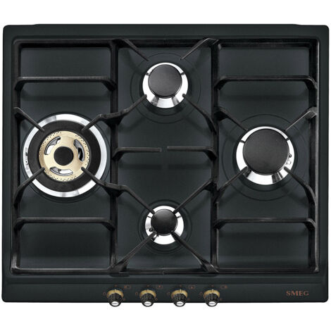 SMEG PIANO COTTURA INCASSO GAS 4 ZONE 60CM ANTRACITE SR764AO