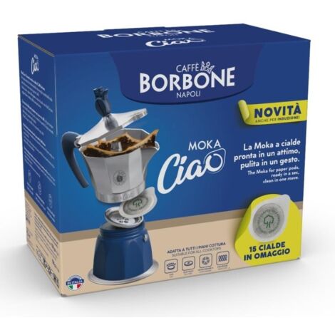 Caffè Borbone MOKACIAOINDUZ caffettiera manuale Moka Blu, Grigio