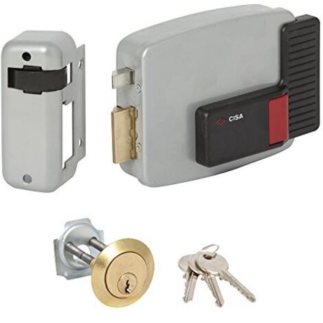 SERRATURA LEGNO APPLICARE ELETTRICA 11610 CISA - VERN C.STACCATO+SCR+PULSANTE E.MM 80 SX - 1 pezzo (1/4)
