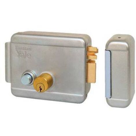 SERRATURA CANCELLO APPLICARE ELETTRICA 688 YALE - ZINC C.TONDO FISSO+SCR+PULS+TETT E.MM 70 DX - 1 pezzo