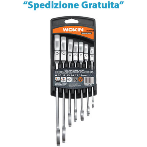 CHIAVI COMBINATE A CRICCO FLEX SERIE 151907 WOKIN - MM 8/19 CF=PZ 7 - 1 confezione (1/2)