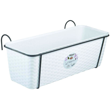 CASSETTA + RISERVA +BALCONIERA NATURAL STEFANPLAST - PP RATTAN BIANCO CM 50X18 H.CM 16 - 1 pezzo (1/6)