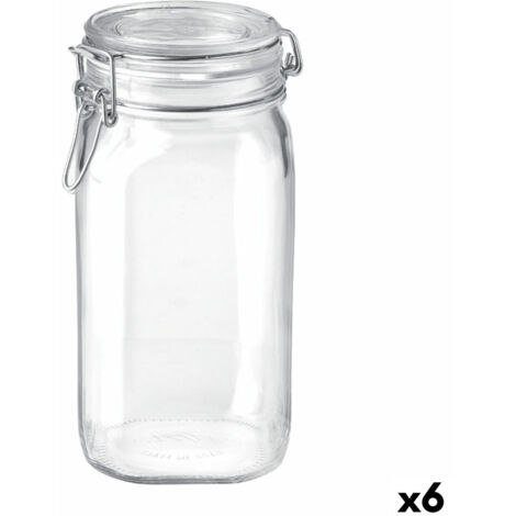 6 pz vaso di vetro ermetico 1500 ml per alimenti contenitore barattolo vasetto