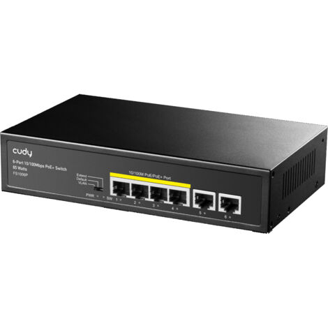Switch Rete 6 Porte 10/100 2 Poe 32W (Fs1006P) (1/5)