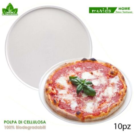Confezione 10 Piatti Pizza 33 In Cellulosa Bio