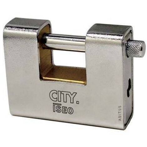 LUCCHETTO ANTISCASSO CORAZZATO ADITUS ISEO - OTTONE/ACCIAIO SABBIATO CHIAVI 3 MM 70 - 1 pezzo