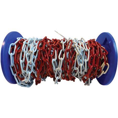 CATENA SEGNALETICA AREF - ACCIAIO VERNICIATO BIANCO/ROSSO D.MM 5 MT 30 - 1 pezzo