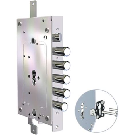 SERRATURA METALLO APPLICARE 2956 PE-PE CR • DOPPIO F.SAGOM M2 TRIPL+SCR IP.MM 28 E.MM 68 DX/SX