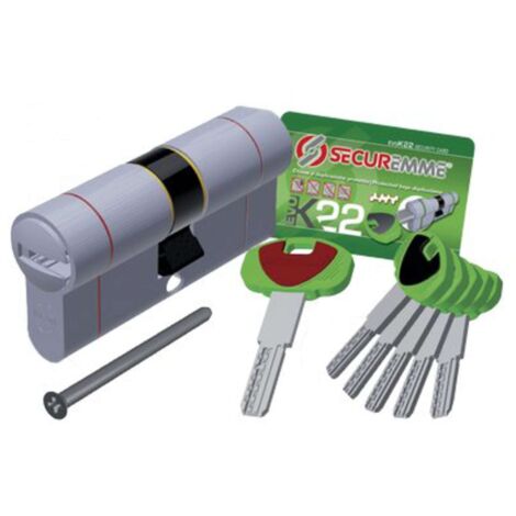 CILINDRO SAGOMATO EVO K22 TOP SECUREMME - OTT.NICH.SATIN CHIAVI 5 MM 102 41+61 - 1 pezzo