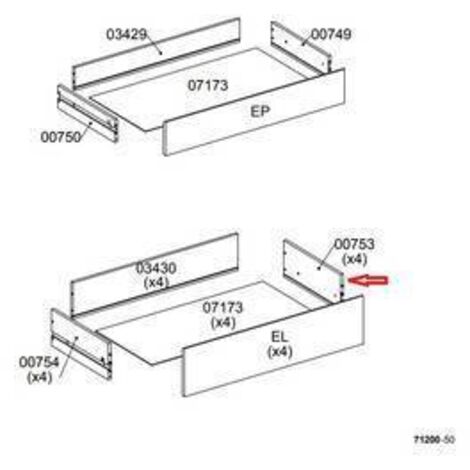 R LATERALE CASSETTO 00753 X KIT CASSETTIERA 5C NOVA 77X40X107 BIANCA