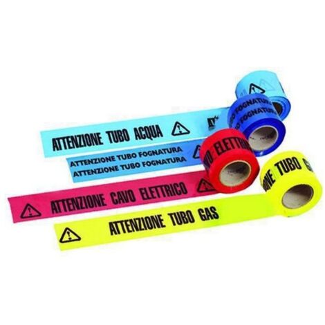 NASTRO SEGNALETICO ATTENZIONE CAVO TELEFONICO - H.MM 100 ML 200 - 4 Pezzi