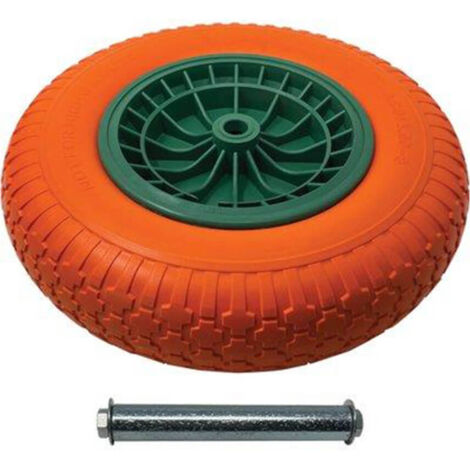RUOTA PU ANTIFORO CARRIOLA GARDEN BIG-TWO PRIMULA - 4.00X8" DISCO PP ASSE MM 20X128 (1/2)