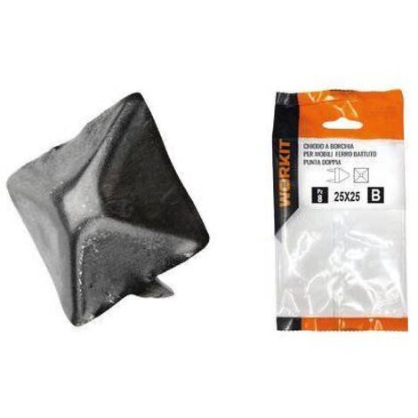 CHIODO A BORCHIA PUNTA DOPPIA SELF WORKIT - X MOBILI FERRO BATTUTO MM 25X25 CF=PZ 5 - 5 Confezioni