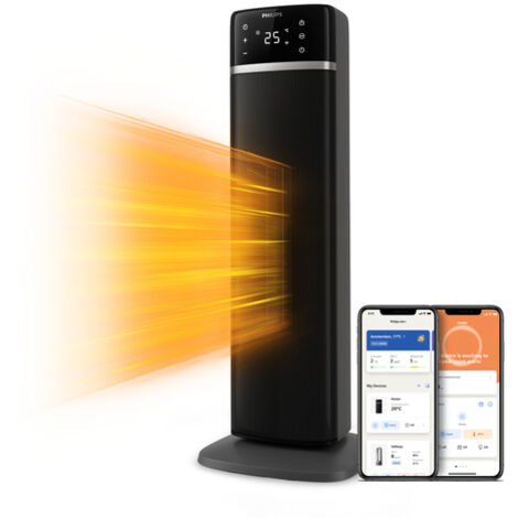 Philips Serie 5000 Torre Termoventilatore, 2000W, Connesso Wi-Fi, Tec. ceramica, 5 sistemi di sicurezza CX5120/11