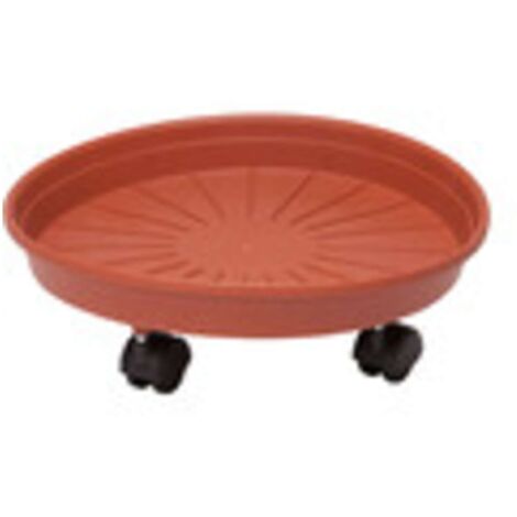 SOTTOVASO MARGHERITA C/RUOTE 35X6HCM TERRACOTA