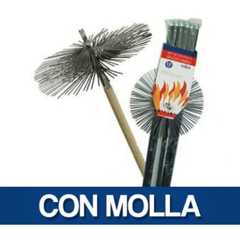SCOVOLO ACCIAIO KIT PULIZIA CAMINO + MOLLA DOMUS - MM 250 H.MT 8,40 - 1 confezione (1/3)