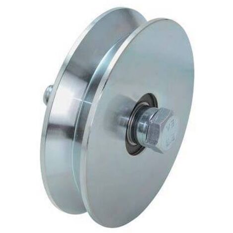 RUOTA CANCELLO A FISSARE GOLA V 407 COMBI - ZINCATA + DOPPIO CUSCINETTO MM 140 - 1 pezzo