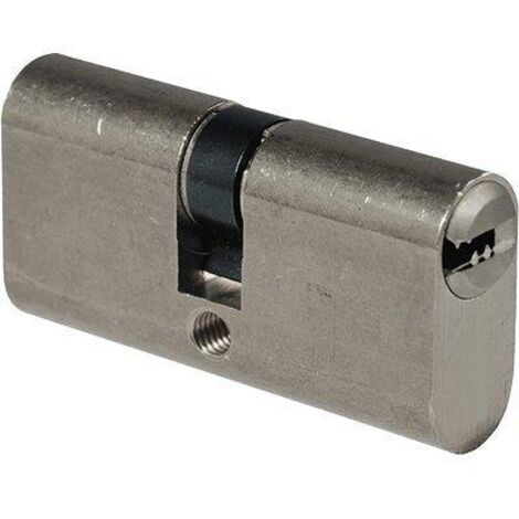 CILINDRO OVALE EUROPEO 2402 CS IBFM - OTTONE CROMO SATINATO 3 CHIAVI MM 54 27+27