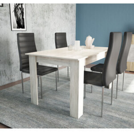 TAVOLO FISSO CM 80X110XH.75 ROVERE/BIANCO