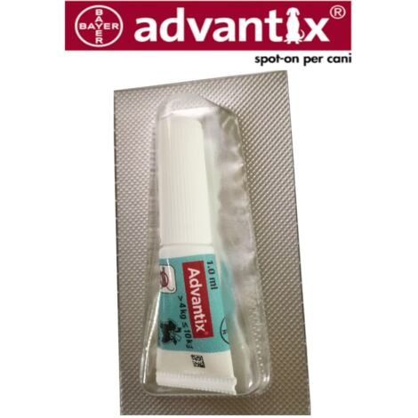 1 pipetta advantix spot-on cane cani 4-10 kg elimina zecche pulci pidocchi 1 ml