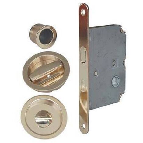 SERRATURA PORTA SCORREVOLE BON BONAITI - NICCHIE TONDE E.MM 50 B.TONDO OTTONE LUCIDO - 1 pezzo