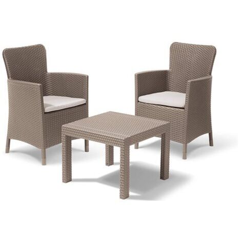 SET RATTAN SALVADOR BALCONY KETER - PP CAPPUCCINO CF=PZ 3 + CUSCINI - 1 confezione (1/10)